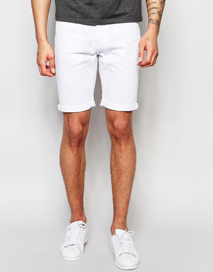 Threadbare Winder Denim Shorts - White