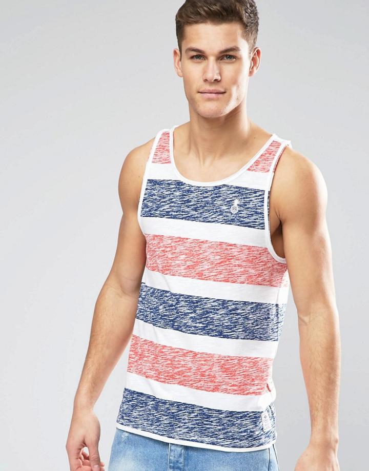 Esprit Reverse Stripe Tank - Wite Red Blue