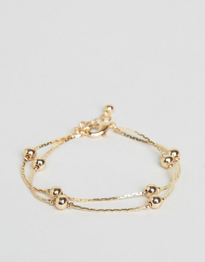 Asos Fine Ball Chains Bracelet - Gold