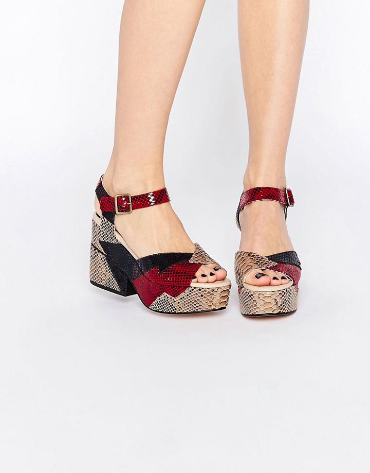 Asos Toot Toot Chunky Platform Sandals - Snake