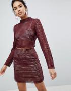 Keepsake Sweet Nothing Crochet Lace Top-brown