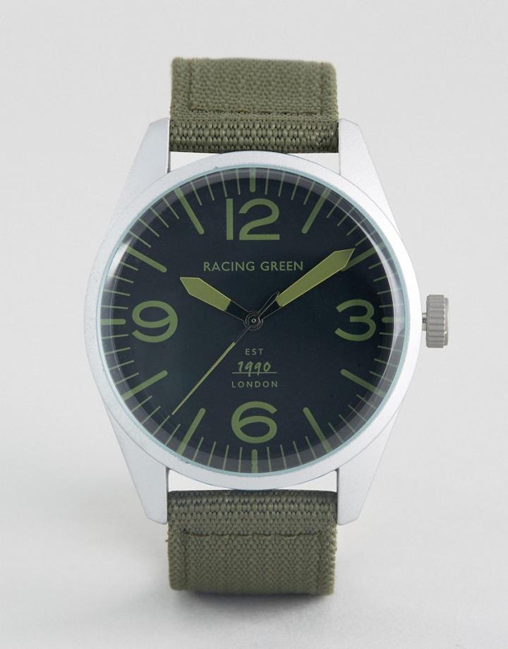 Racing Green Nylon Strap Watch In Green - Green