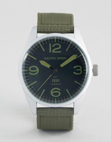 Racing Green Nylon Strap Watch In Green - Green