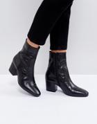 Asos Ruben Leather Ankle Boots - Black
