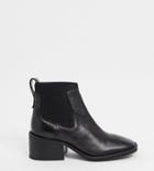 Asra Exclusive Manth Square Toe Chelsea Boots In Black Leather