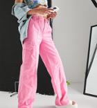 Asos Design Tall 00s Cargo Pants In Pink