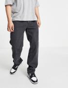 Asos Design Straight Leg Jeans In Washed Black