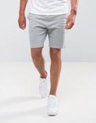 Asos Jersey Skinny Shorts With Geo-tribal Drawcords - Gray