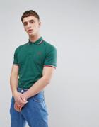 Fred Perry Reissues Twin Tipped Polo In Green - Green