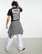 Vans Off The Wall Slanted Checker Back Print T-shirt In Black