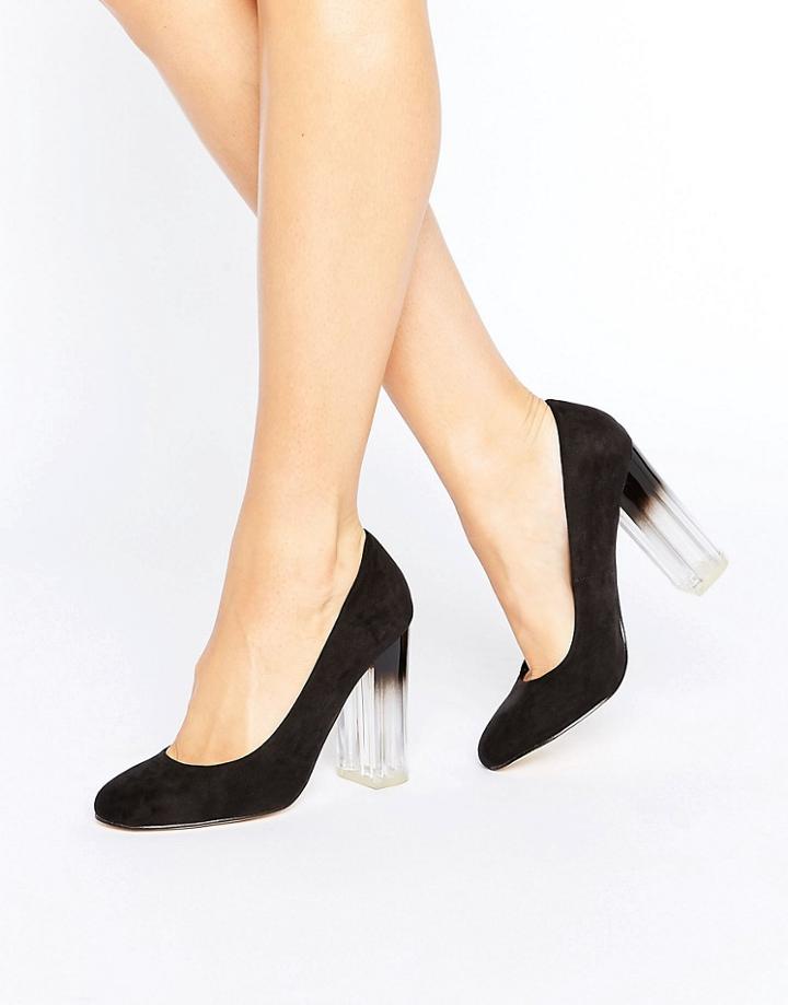 New Look Ombre Court Heeled Shoe - Black