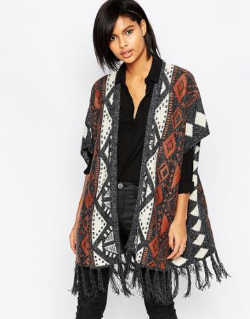 Iska Tassel Hem Cardigan - Black
