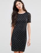 Yumi Spot Lace Dress - Black