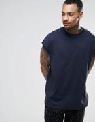 Asos Super Oversized T-shirt In Navy - Navy