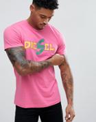 Diesel T-diego-za Muscle Logo T-shirt - Pink