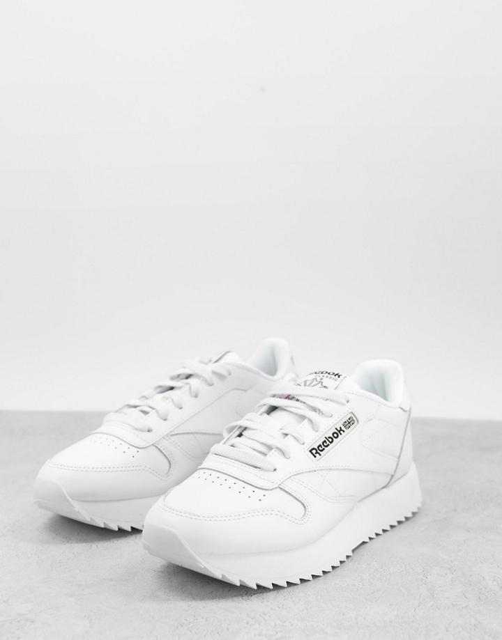 Reebok Classic Leather Ripple Sneakers In Triple White