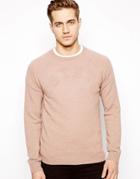 Asos Lambswool Rich Crew Neck Sweater - Beige