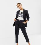 New Look Tapered Pants In Pinstripe Two-piece - Blue
