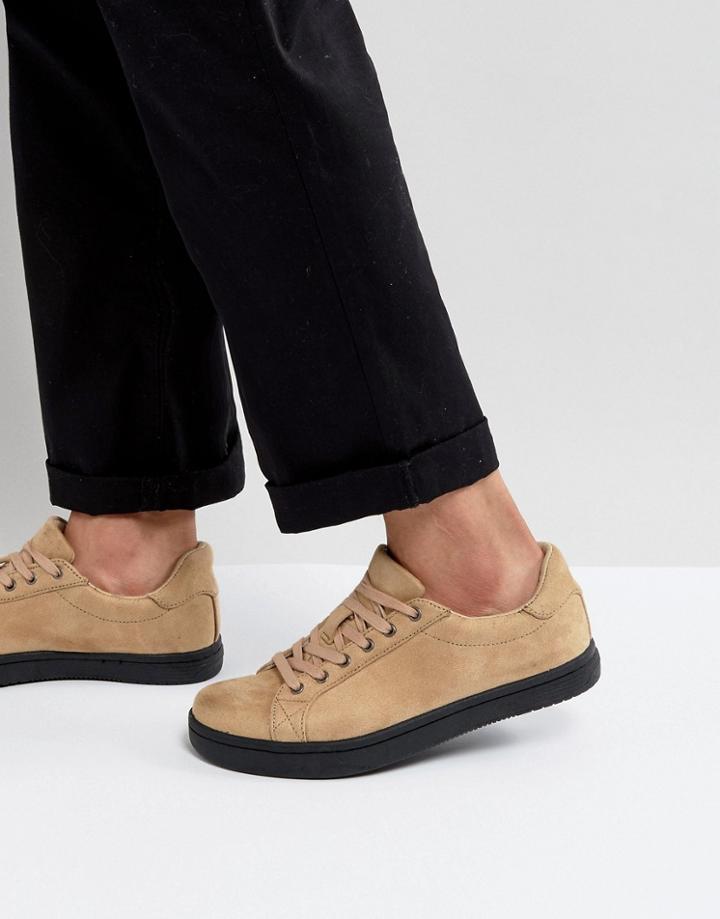 Asos Sneakers In Stone Faux Suede - Stone