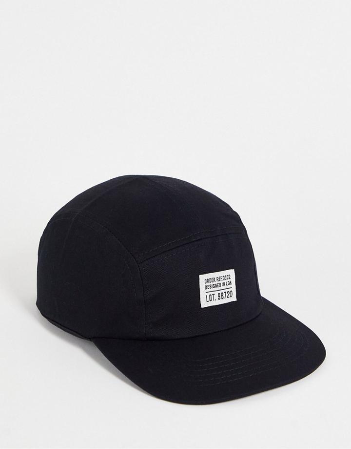 New Look 5 Panel Cap With Patch In Black