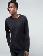 Only & Sons Longline Long Sleeve T-shirt - Black