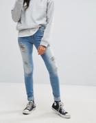 Only Ultimate Destroyed Skinny Jeans - Blue