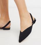 London Rebel Wide Fit Slingback Mules In Black-blues