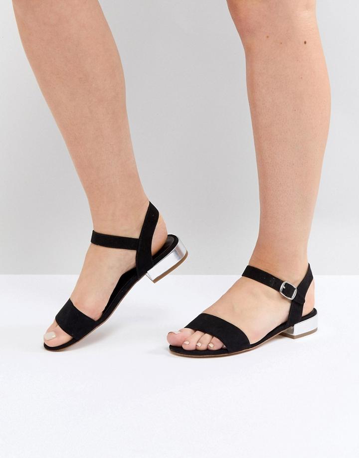 Head Over Heels By Dune Two Part Low Heel Sandal In Black - Black