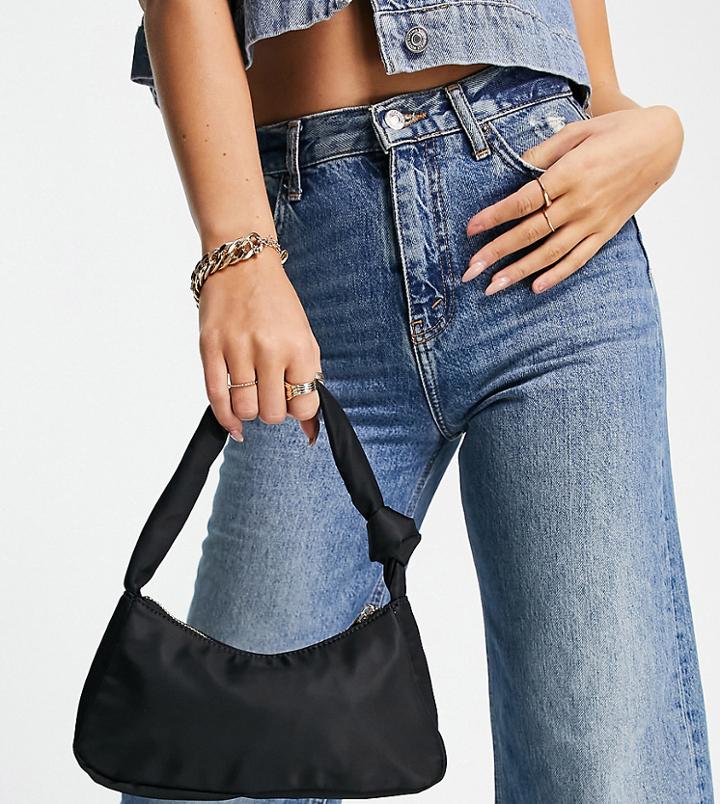Glamorous Exclusive Shoulder Bag With Twist Knot Strap Detail In Black