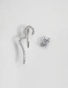Limited Edition Crystal Swirl Stud Ear Climber Pack - Silver
