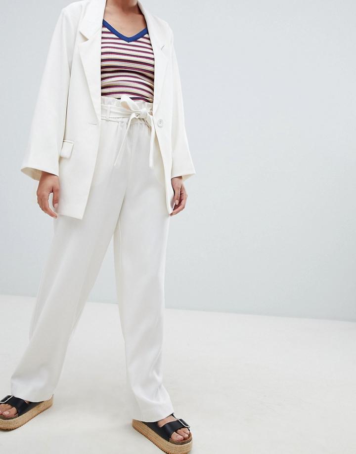 Monki Wide Leg Pants - Cream