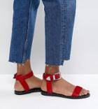 Asos Faz Leather Western Sandals - Red