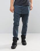 Asos Slim Trousers With Shirt Tab In Petrol - Blue