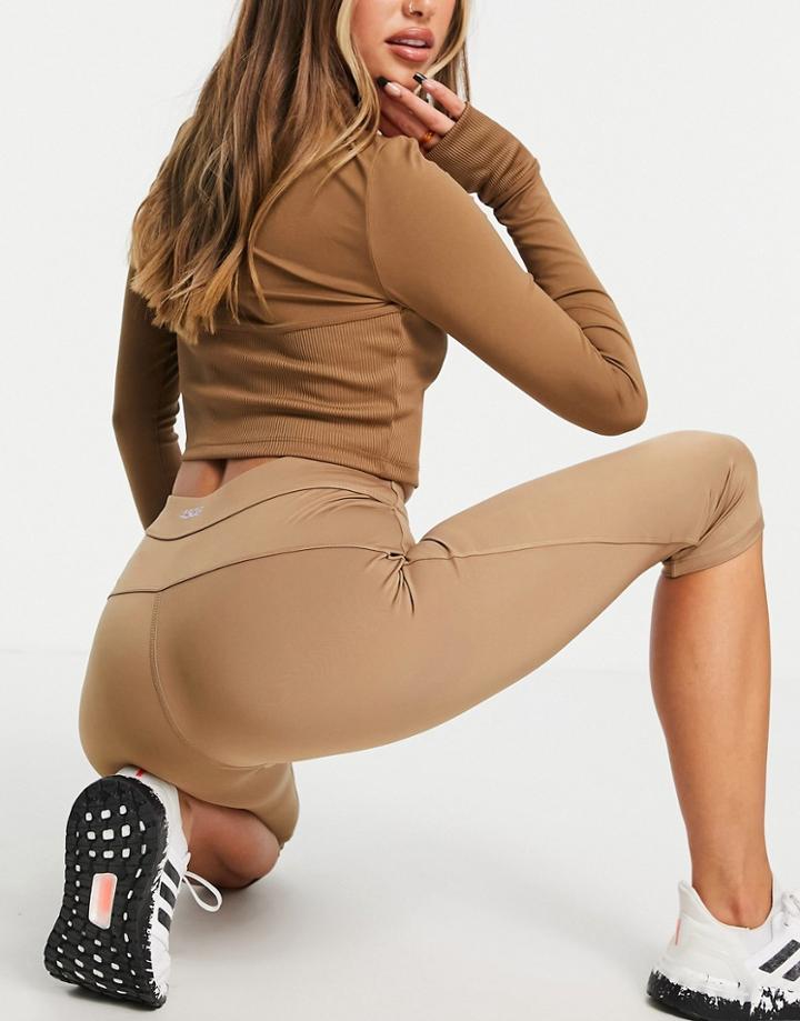 Asos 4505 Capri Legging With Detachable Bag-brown