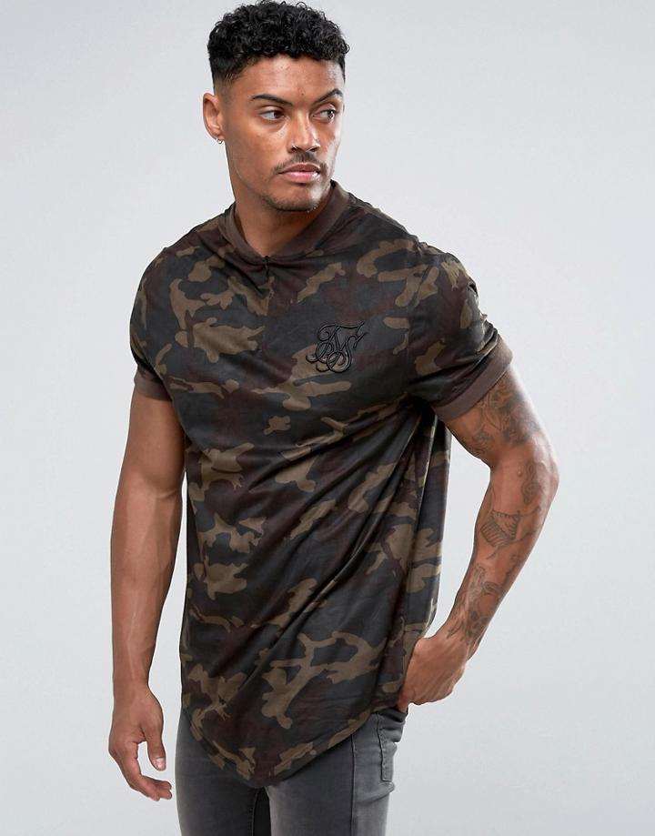 Siksilk T-shirt In Camo - Green