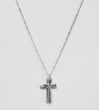 Reclaimed Vintage Inspired Sterling Silver Necklace With Double Cross Pendant Exclusive At Asos - Silver