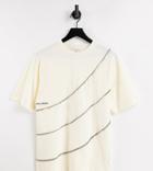 Collusion Seam Detail Oversized T-shirt In Beige-yellow
