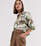 Bershka Tropical Shirt In Multi