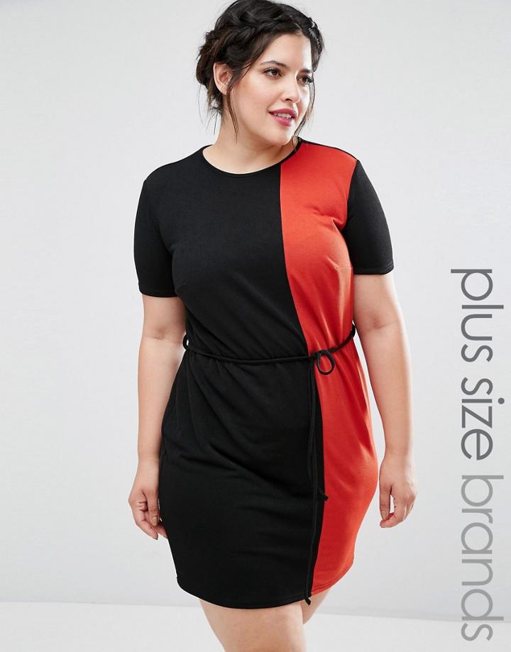 Club L Plus Colourblock Shift Dress