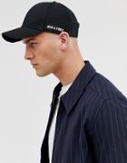 Jack & Jones Baseball Cap In 100% Cotton With Side Logo - Black