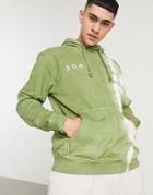 304 Clothing Hoodie Tie Dye Print In Khaki - Part Of A Set-green