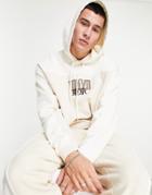 Asos Design Oversized Hoodie With Large Text Print - Part Of A Set-white
