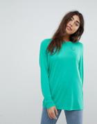 Asos Design T-shirt With Longline Sleeve In Lightweight Jersey - Green