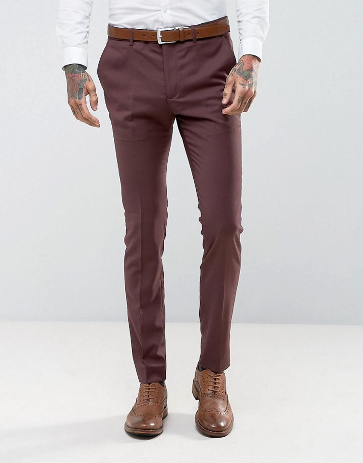 Rudie Plain Super Skinny Suit Pants - Red