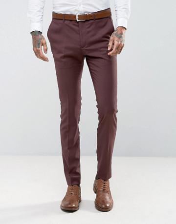 Rudie Plain Super Skinny Suit Pants - Red