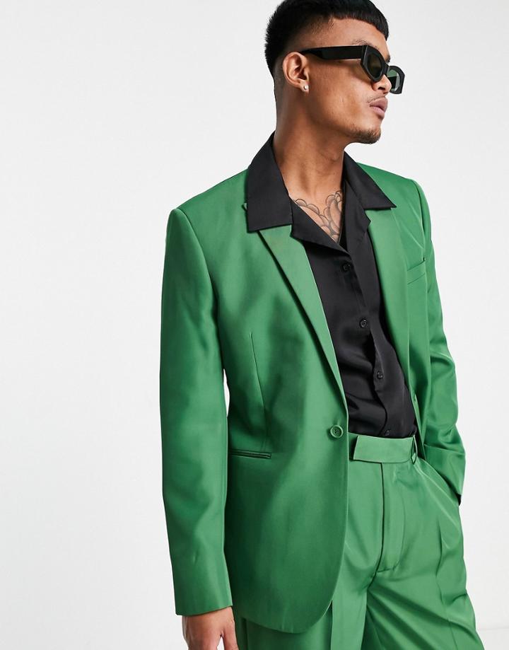 Asos Design Slim Fit Suit Jacket In Electric Green
