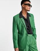 Asos Design Slim Fit Suit Jacket In Electric Green