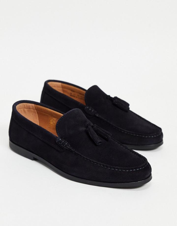 River Island Tassel Loafer In Navy