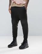 Asos Skinny Drop Crotch Biker Joggers In Black - Black