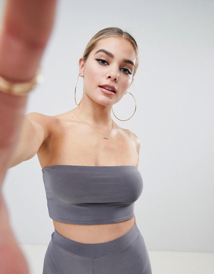 Fashionkilla Bandeau Boobtube Two-piece In Gray - Gray
